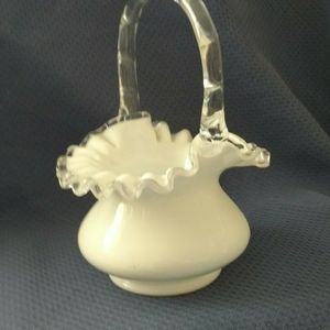 Vintage milk glass candy dish.